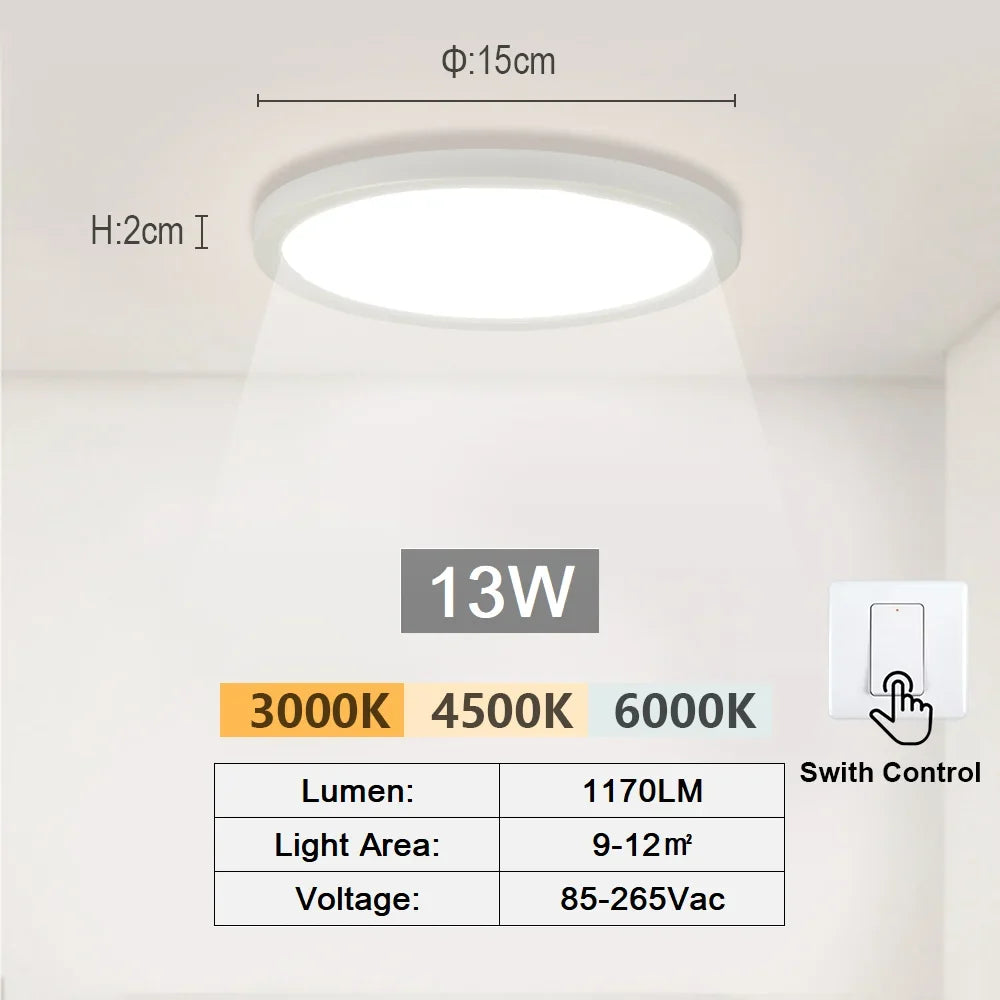 Modern LED Aisle Ceiling Light – 2-Ring Surface-Mounted Lighting Fixture for Hallway, Balcony, and Indoor Spaces | Kalsten