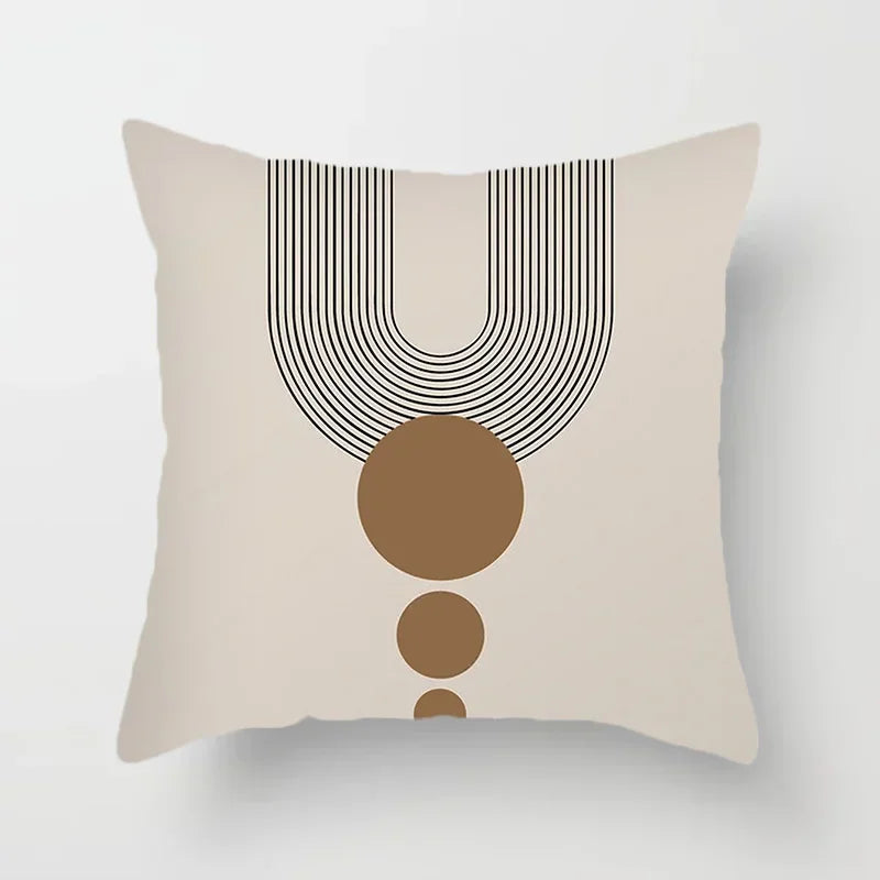 Aurum Cushion Cover - Modern Black-White Cushion Cover with Abstract Art Print Kalsten