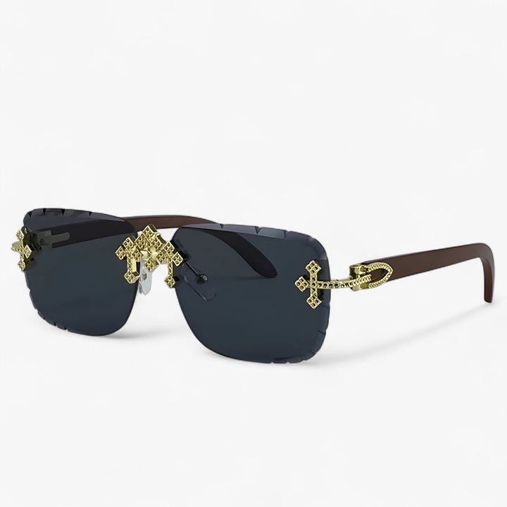 Rimless Steampunk Sunglasses with Metal Accents – Nirex | Kalsten