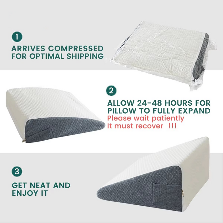 Kalsten | Dual Comfort Memory Foam Orthopedic Wedge Pillows with Breathable Covers