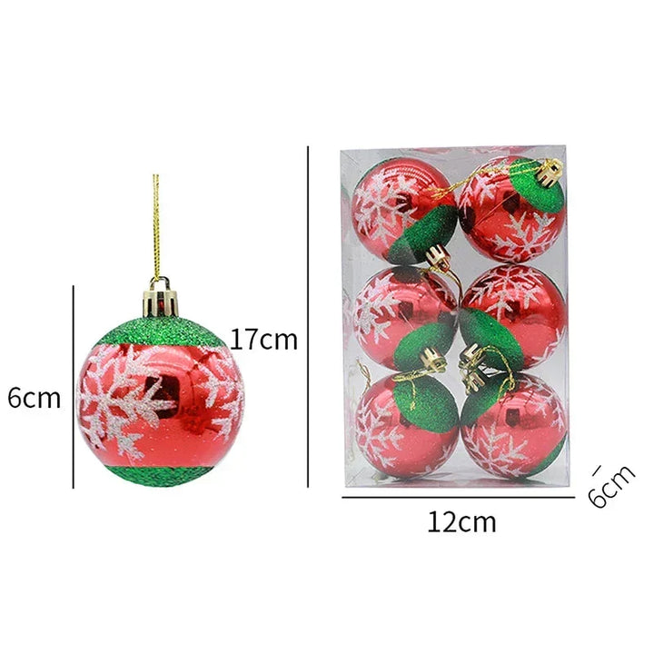 Elegant Snowflake Christmas Baubles Set – High-quality Christmas ornaments in red, white and gold, perfect for festive tree decoration at Christmas | Kalsten