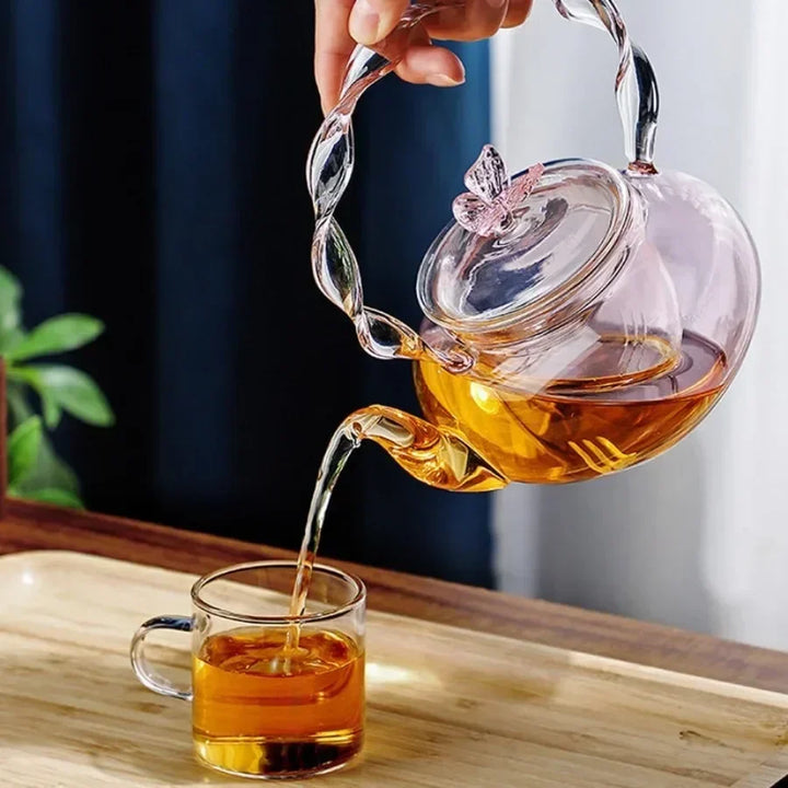 Kalsten | Floral Lid Design Tea Infuser Glass Teapot