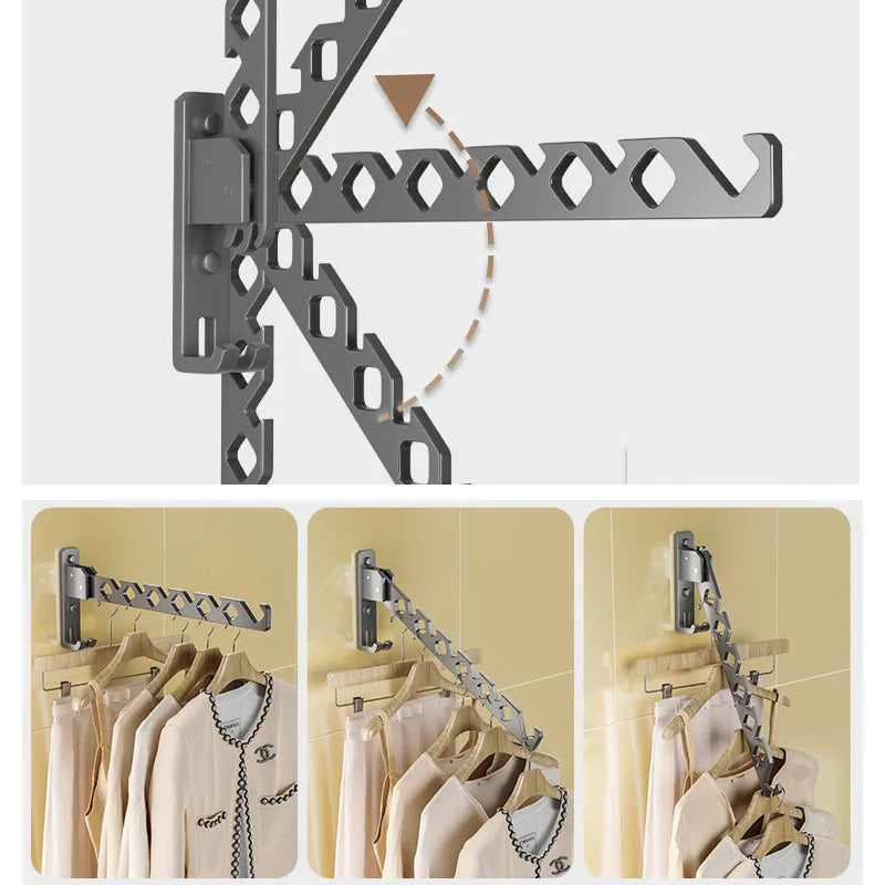 Foldable Wall-Mounted Clothing Rack
