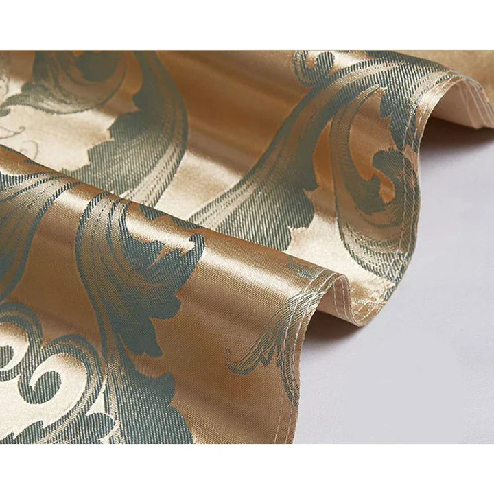 Kalsten | Luxurious Satin Rayon Jacquard Duvet Cover in Gold & Blue