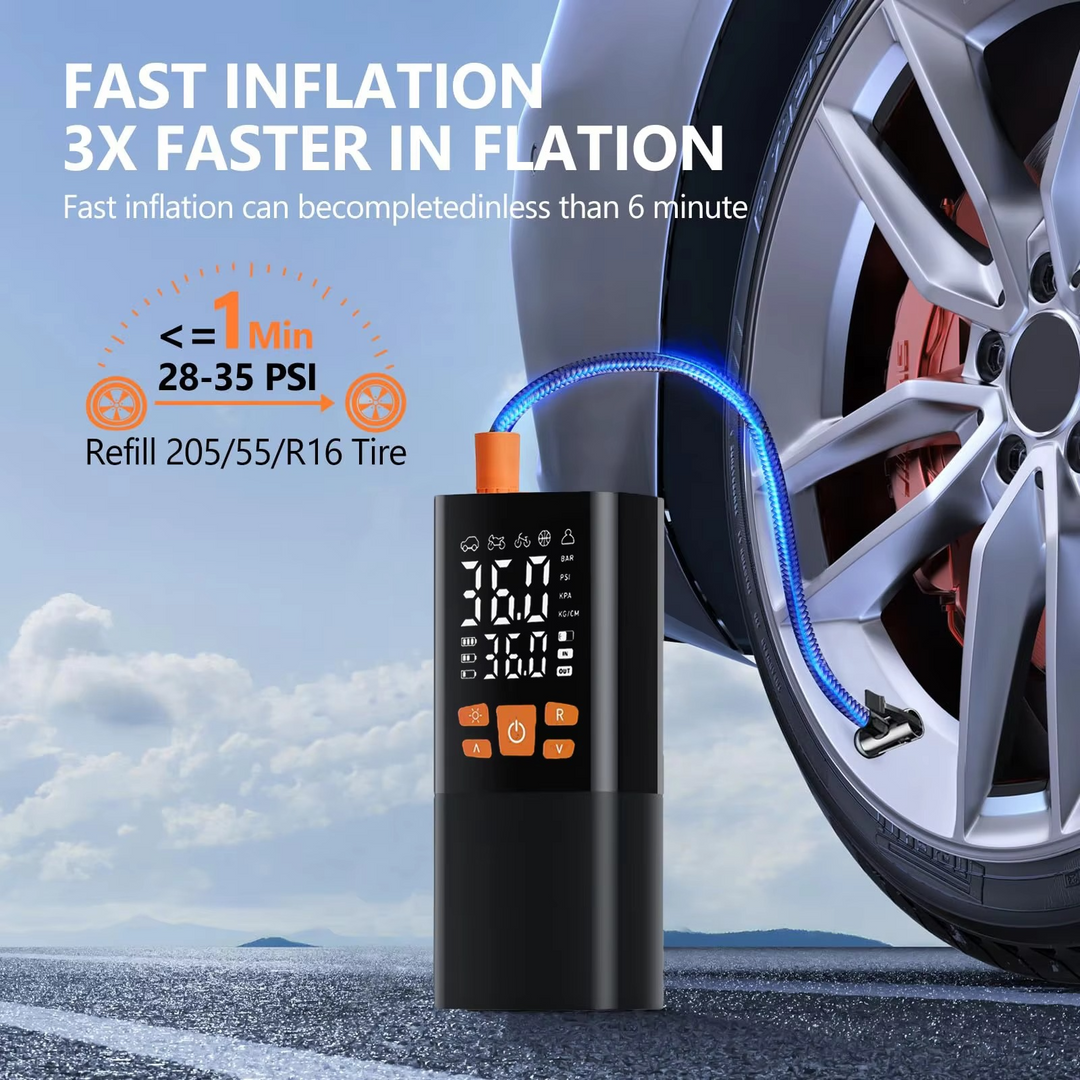 Kalsten | Portable Tire Inflator Air Compressor, 180 PSI Rechargeable Pump with 25000mAh Battery