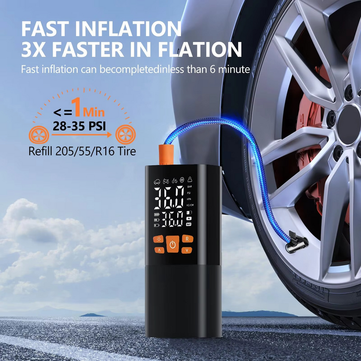 Kalsten | Portable Tire Inflator Air Compressor, 180 PSI Rechargeable Pump with 25000mAh Battery
