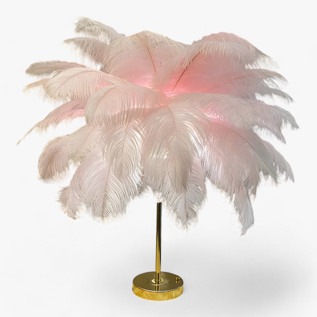 FeatherGlow | Table lamp with touch control - LED with feathers for weddings and room decoration | Kalsten