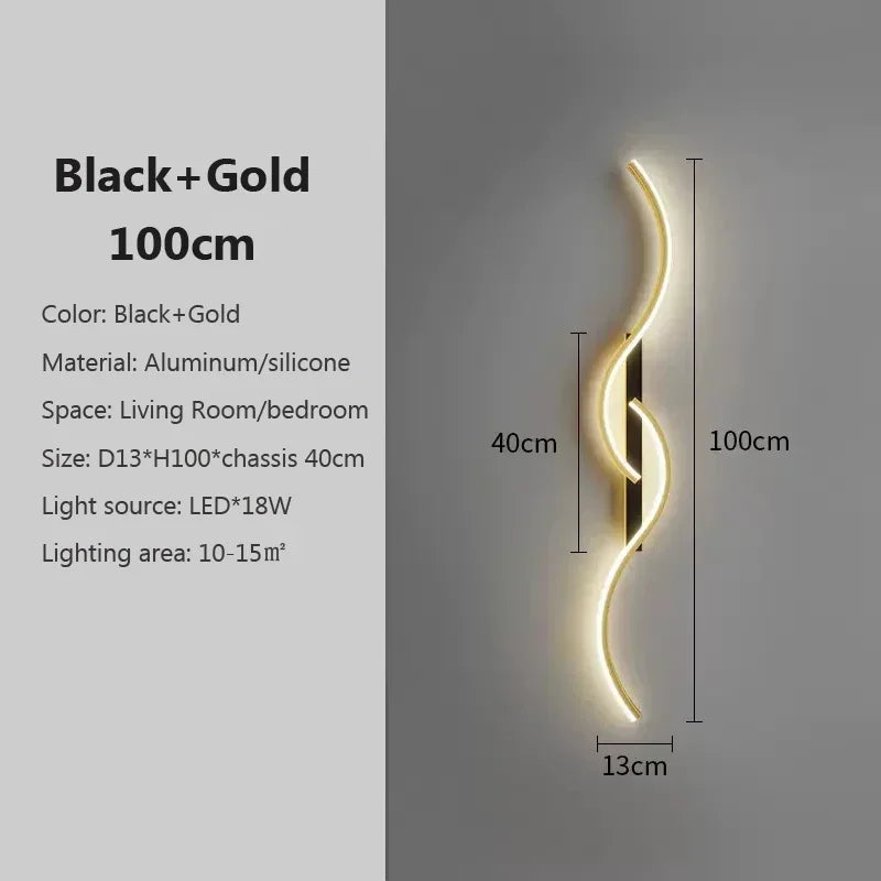 Modern LED Wall Lamp – Contemporary Wall Sconce for Living Room, Bedroom, Dining Room, and Hallway – Up & Down Lighting, Dimmable, Touch Switch, Indoor Home Decoration | Kalsten