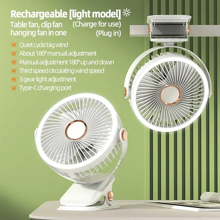 Multi-Angle Outdoor Clip-On Rechargeable Cooling Fan - Image 2