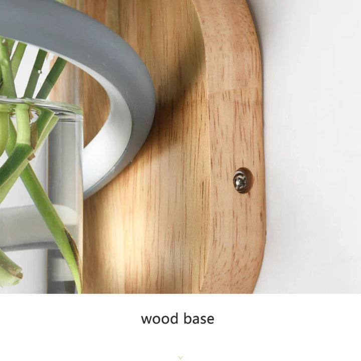 Nordic Unique Wooden Outdoor Wall Vase Lamp | Kalsten