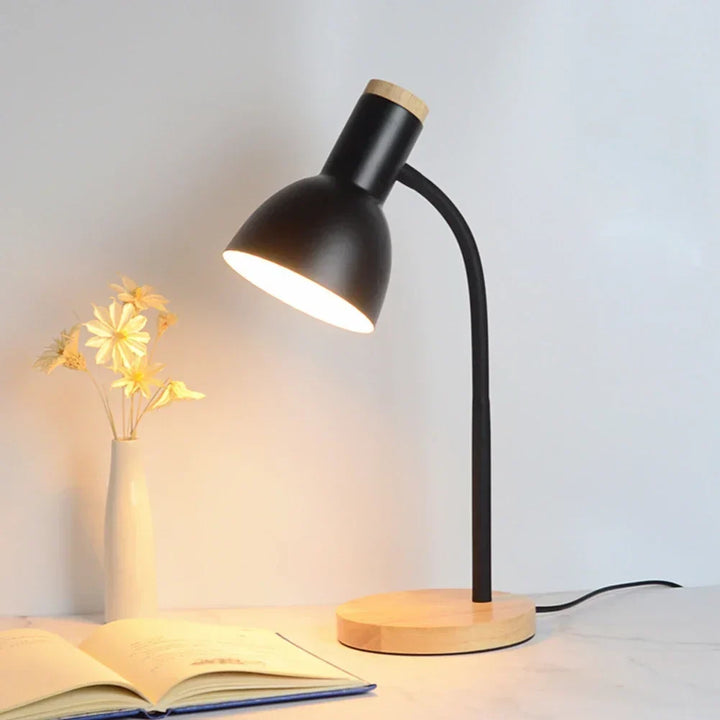 Autumn and Winter Lighting | Nordic Creative Wood Art Iron LED Desk Lamp - Moxie | Kalsten