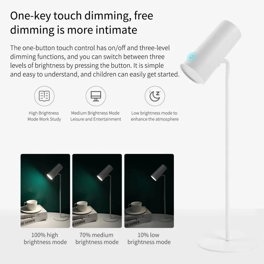 Lumora LED table lamp with touch dimming | Eye-friendly & rechargeable | USB-C | 2000 mAh battery | For desk, bedside table & decor | Kalsten