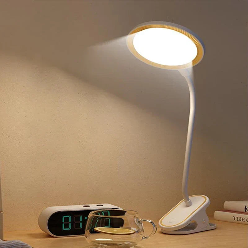 ClipLuma LED Table Lamp | USB Rechargeable | 3 Brightness Levels | Eye-Friendly | With Clip Mount | Kalsten