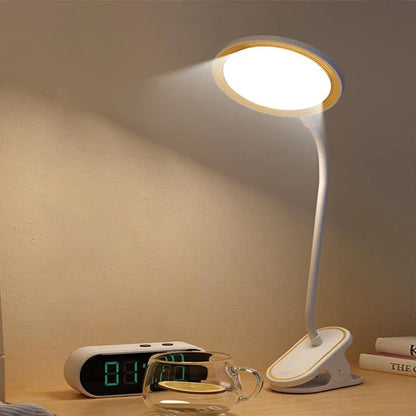 BowLift | ClipLuma LED Table Lamp | USB Rechargeable | 3 Brightness Levels | Eye-Friendly | With Clip Mount