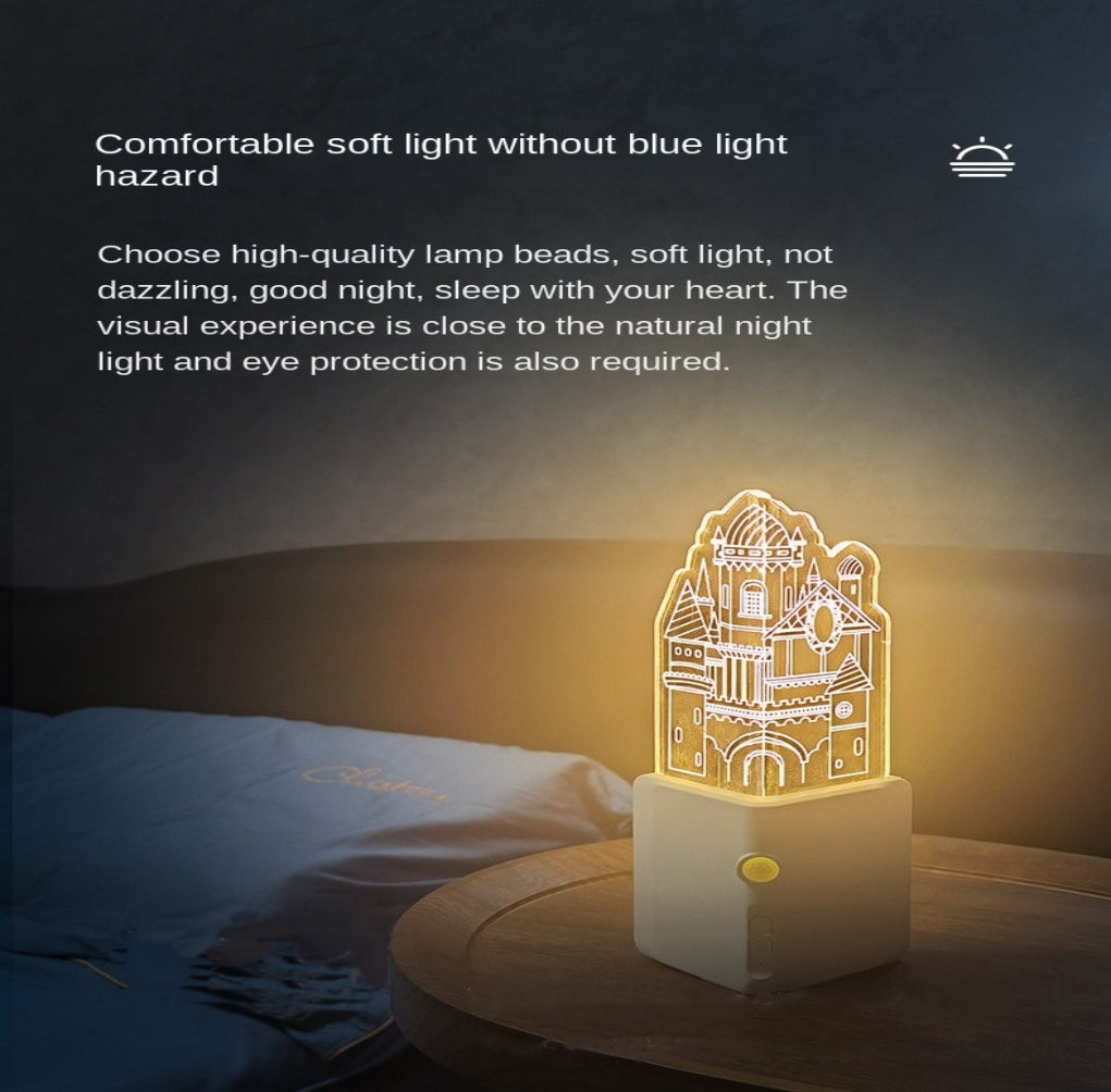 3D LED Rechargeable Wall Night Lamp | Kalsten