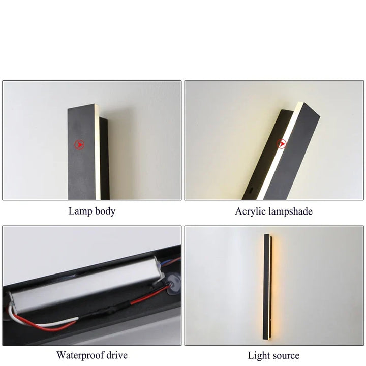 LED Long Wall Lamp Waterproof IP65 Outdoor | Kalsten