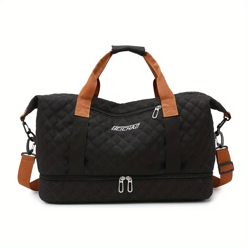 Kalsten | Travessia Travel Bag with Shoe Compartment | Large Capacity & Argyle Design | Nylon Weekender for Sports, Short Trips & Everyday Use