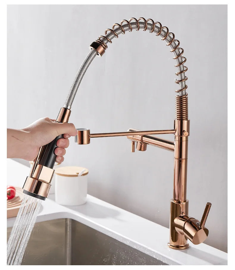 Kalsten | DualFlow Kitchen Faucet - Luxurious Double Bronze Kitchen Faucet