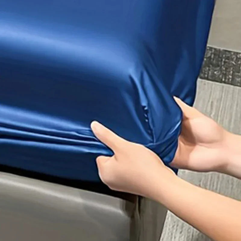 Skanto | SatinDreams Luxury Fitted Sheet | Silk Satin Bed Sheet | Breathable & Cooling | Wrinkle-Free | Easy Care