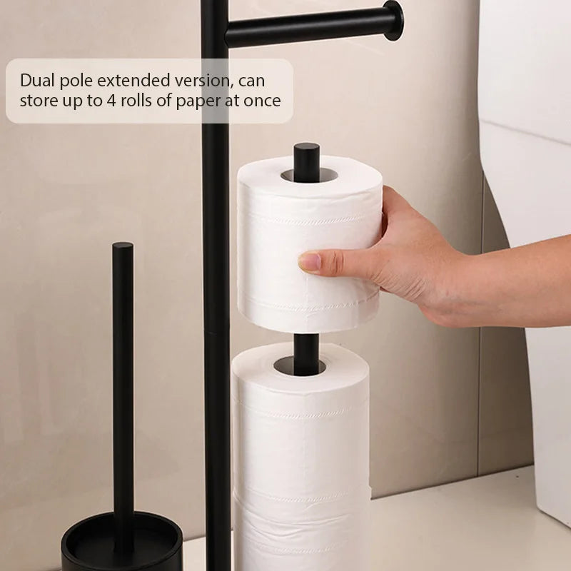 Toilet paper holder with brush & shelf | Kalsten