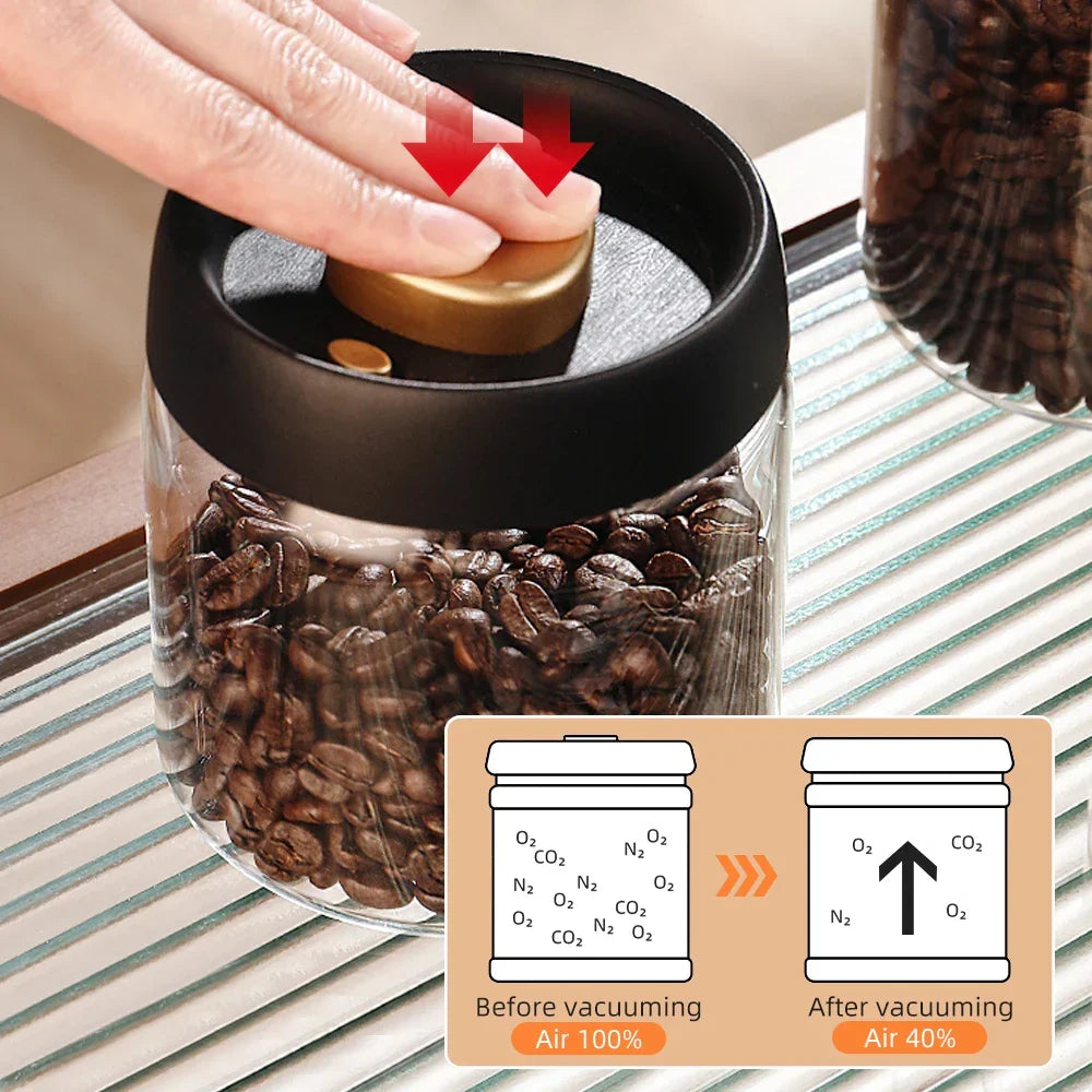 Vacuum storage jar made of borosilicate glass | Kalsten