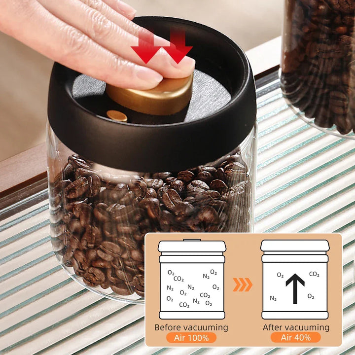 Vacuum storage jar made of borosilicate glass | Kalsten