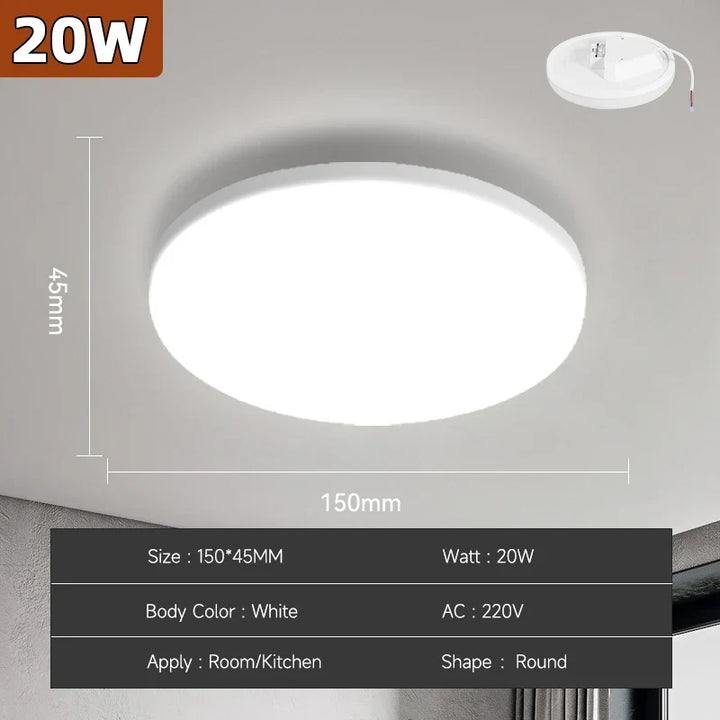 Modern LED Ceiling Lamp – 18W/30W/40W/72W Round Ceiling Light for Living Room, Bedroom, Kitchen, and Bathroom | Kalsten
