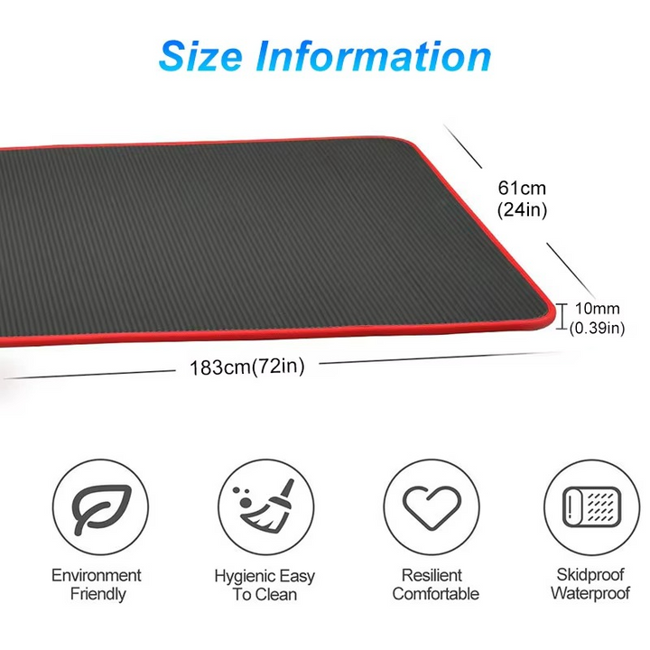 Kalsten | Extra Thick 0.39inch Non-Slip Exercise and Yoga Mat with Carry Band