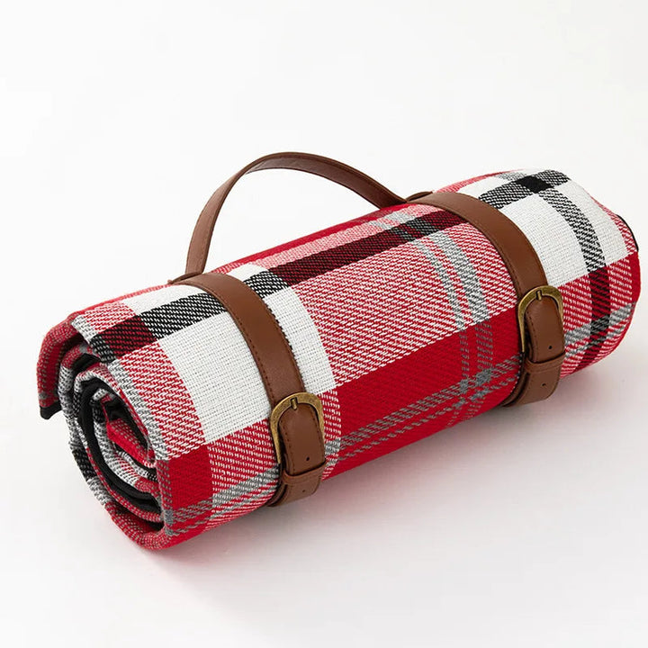 Picnic blanket water-repellent with leather carrying strap | Kalsten