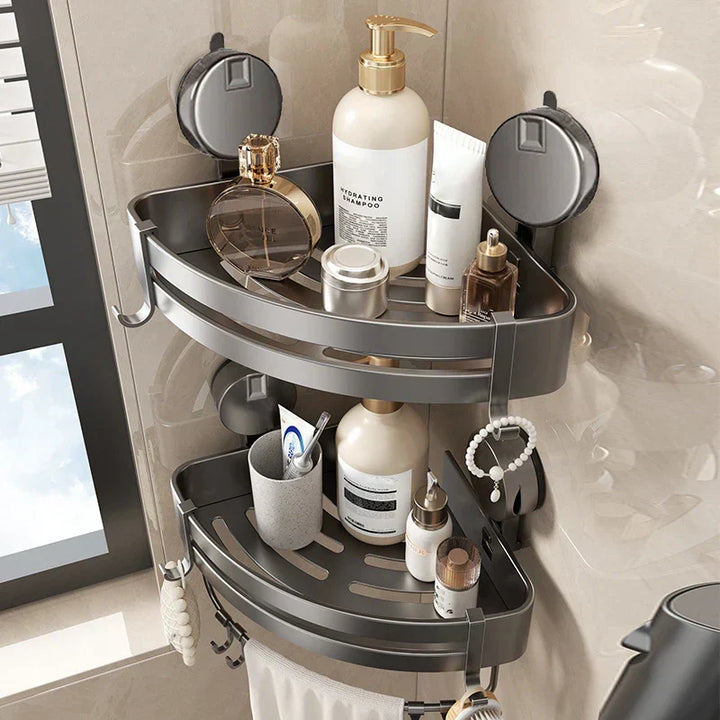 Kalsten | No-Drill Suction Powered Corner Bathroom Organizer