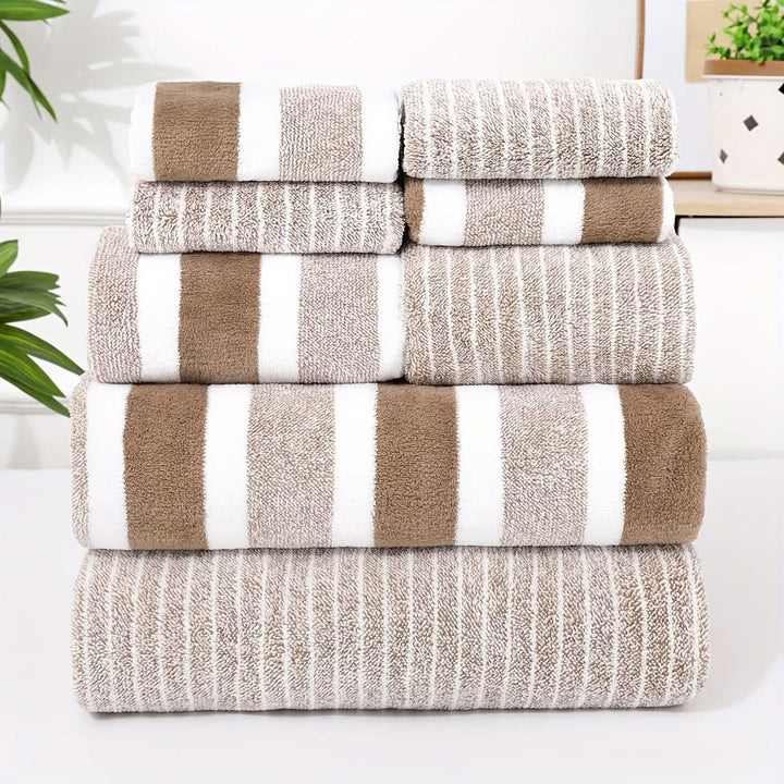 LUXORA – 8-piece towel set made of microfiber, soft, highly absorbent & quick-drying