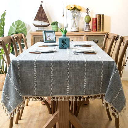 TasseledCharm | Cotton Linen Tablecloth