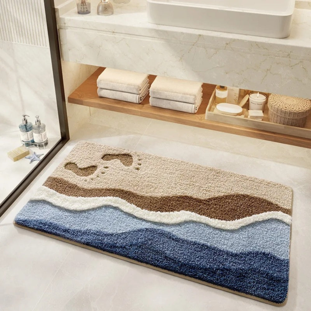 Kalsten | Seaside Footprint Pattern Bath Mat