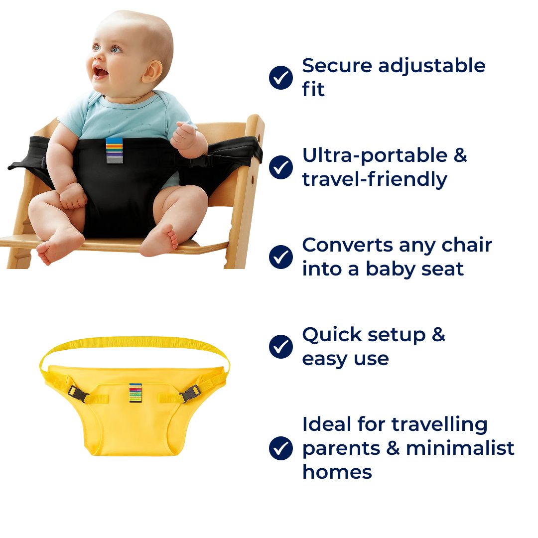 SeatGuard | Baby Chair Harness – Secure Adjustable Fit – Breathable Cotton Fabric – Portable Dining Safety Solution for Travelling Parents Kalsten
