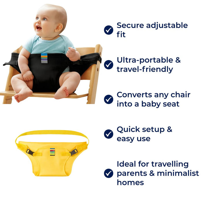 SeatGuard | Baby Chair Harness – Secure Adjustable Fit – Breathable Cotton Fabric – Portable Dining Safety Solution for Travelling Parents Kalsten