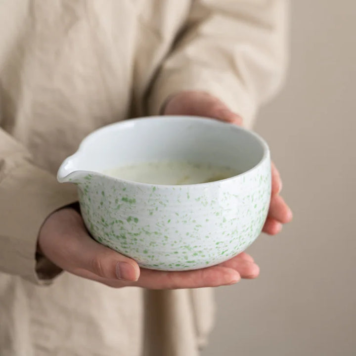 Ceramic Matcha Bowl Set Natural Size Standard High-Quality with Whisk-5