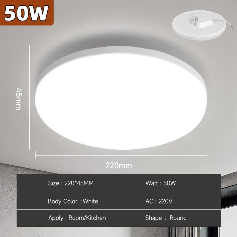 Modern LED Ceiling Lamp – 18W/30W/40W/72W Round Ceiling Light for Living Room, Bedroom, Kitchen, and Bathroom | Kalsten