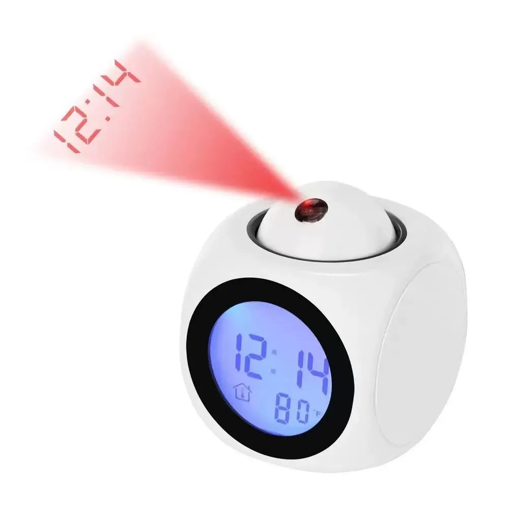 Digital projection clock with alarm, snooze function and room temperature display – Perfect for bedroom and office | Kalsten