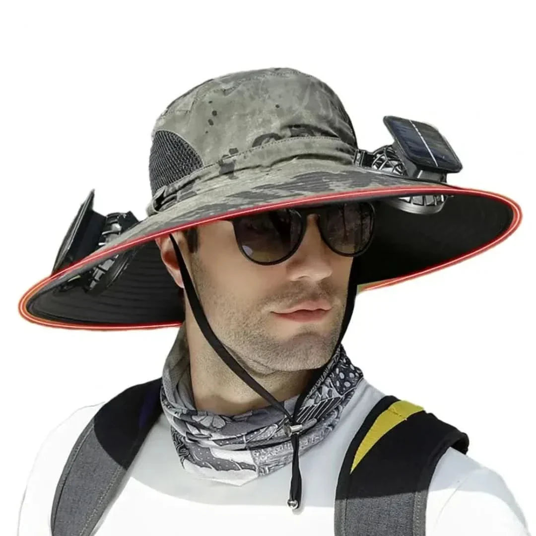 Solar Fan Fisherman's Hat - Solar Energy & USB Charging | Kalsten