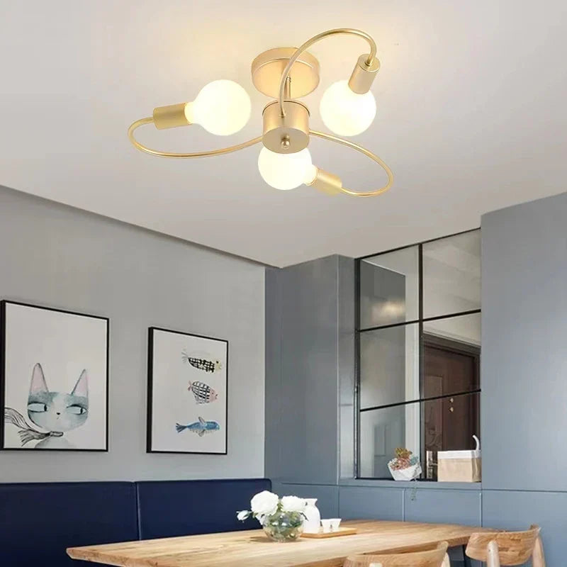 Modern LED Ceiling Lights - Industrial Iron Black/Golden Nordic Minimalist | Kalsten