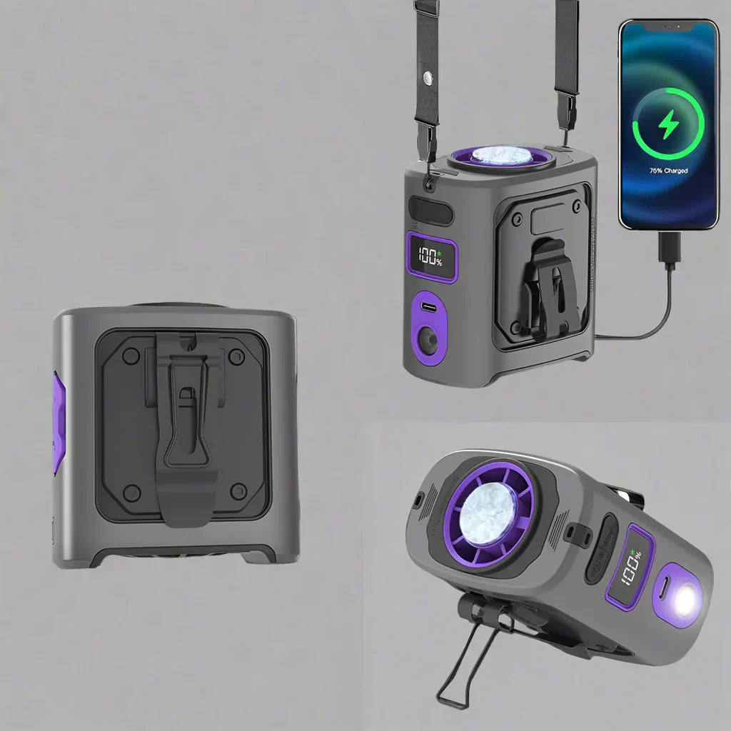 8000mAh Portable Cooling Hip Fan with Power Bank & LED Light – FrostBreeze | Kalsten