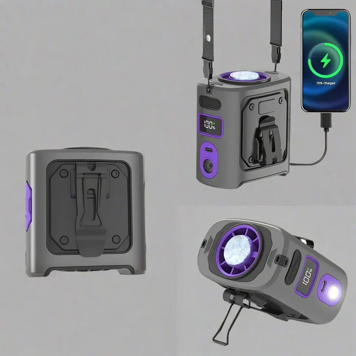 8000mAh Portable Cooling Hip Fan with Power Bank & LED Light – FrostBreeze | Kalsten