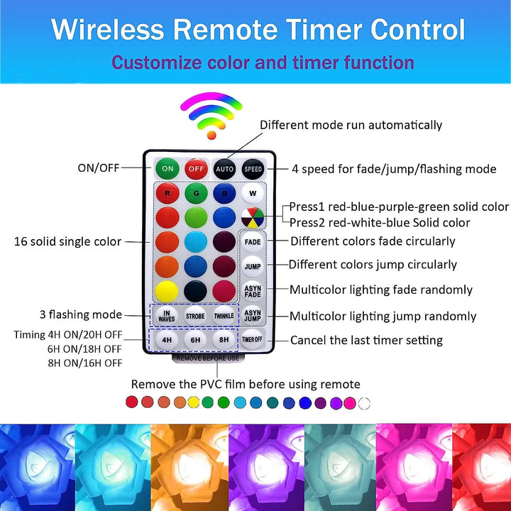 RGB Rose Flower Tree Lights 24LED USB Battery Table Lamp Fairy Night Light Home Party Christmas Wedding Bedroom Decoration Gift | Kalsten