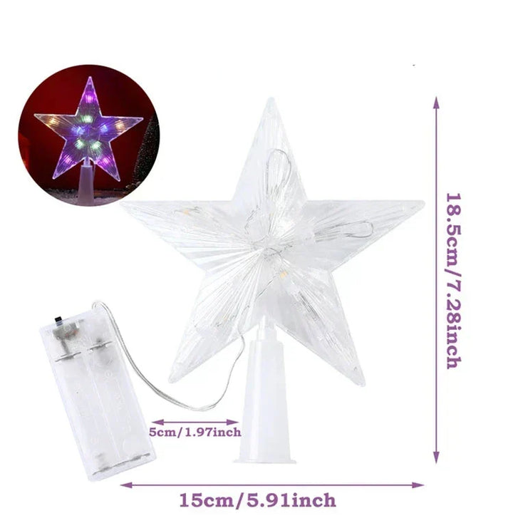 Bright Christmas Star – LED Illuminated Tree Topper for Christmas Tree, Sparkling Christmas Decoration for Festive Lighting and Elegant Decor | Kalsten