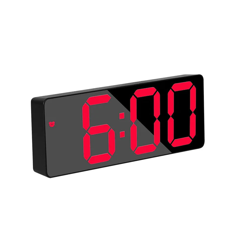 Modern Electronic Mirror Alarm Clock with LED Display, Alarm Function and Temperature Display – Stylish Digital Clock for Bedroom and Office | Kalsten