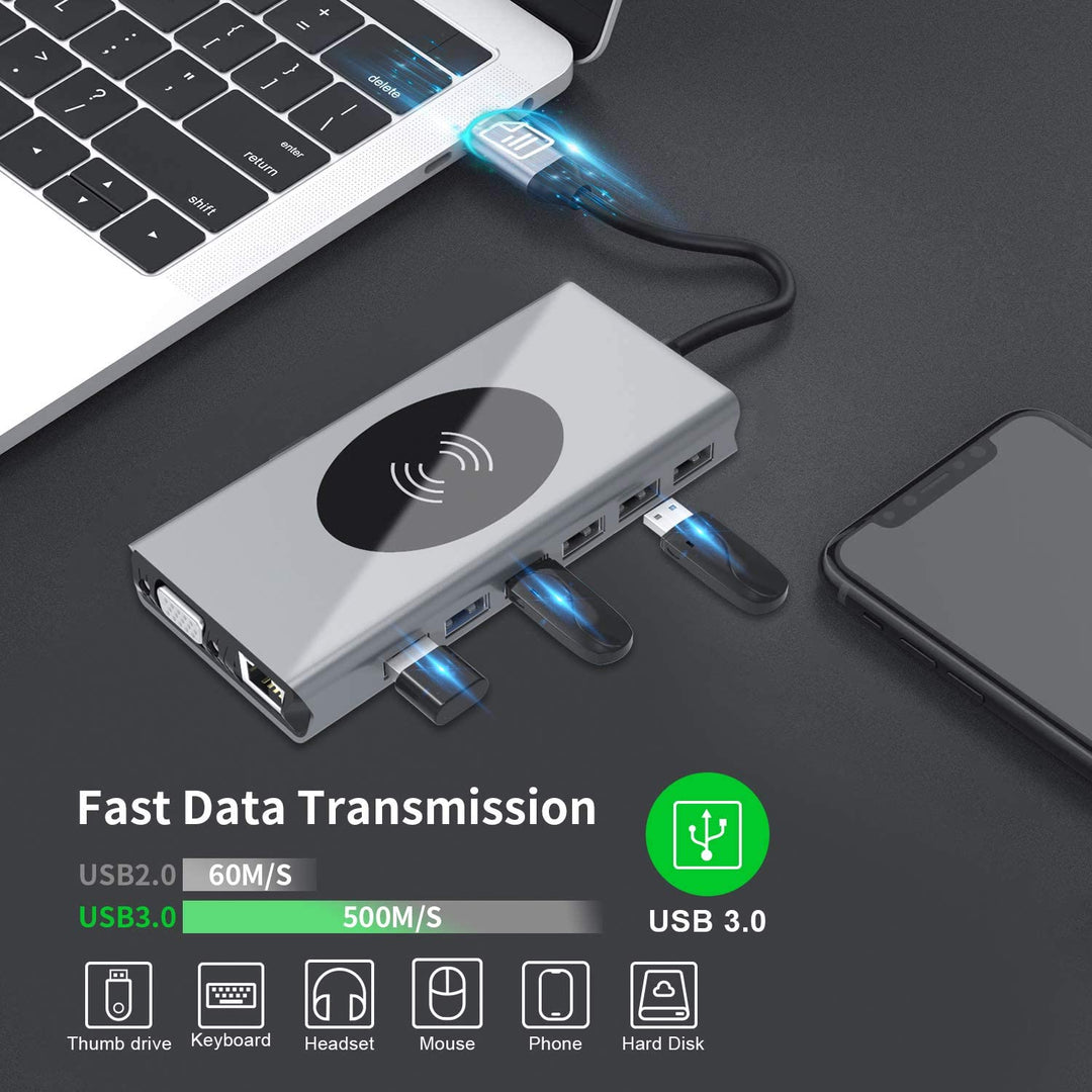 Kalsten | 15in1 USB-C Wireless Charging Docking Station