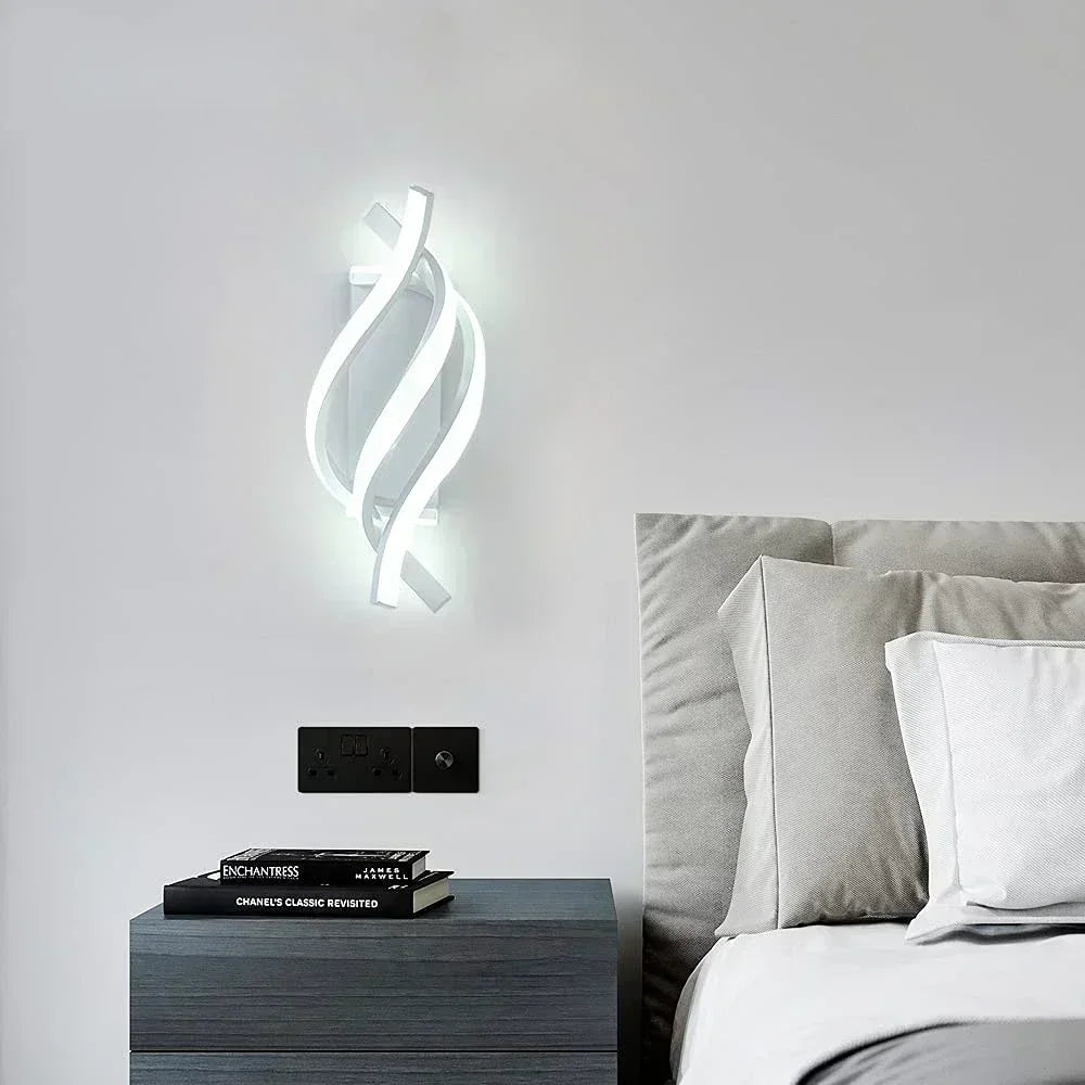 Modern LED Wall Light – Curved Spiral Design Sconce for Living Room, Bedroom, Aisle, and Home Decor | Kalsten
