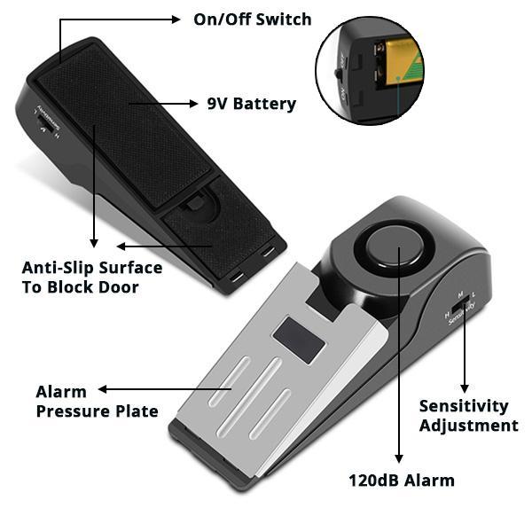 Security Travel Door Stop Alarm | Kalsten