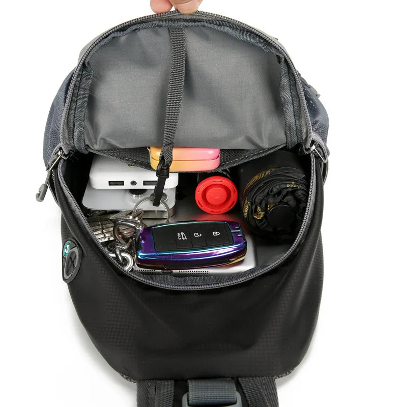 Skanto | SecurePack | Anti-Theft Waterproof Multi-Pocket Shoulder Backpack – Lightweight Crossbody Travel Bag
