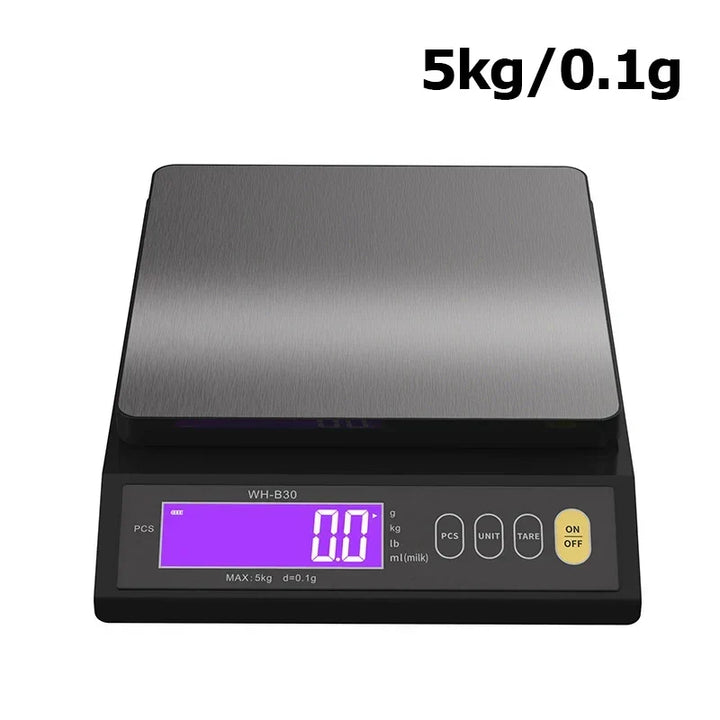 Kalsten | 5 kg/0.1 g and 10 kg/1 g digital electronic kitchen scale, LCD display, fully waterproof stainless steel weighing tool for baking